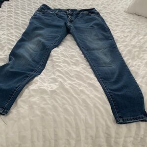CHARLIE B Dark Blue Cropped Jeans